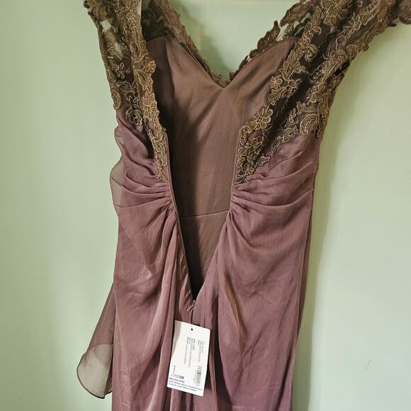 Jade by Jasmine Mocha Gown Special Occasion Bridesmaid Prom Cocktail Dress - Picture 11 of 16